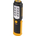 Portable inspection LED light with 8 + 1 bright SMD LEDs (battery operated, burn time max. 10 hours, rotatable hook, magnet)