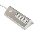 Estilo USB multi-charger with 1.50 m textile cable 4x USB A + 1x USB C TYPE F