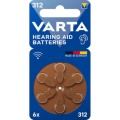 Hearing Aid Batteries Type 312 6-Blister