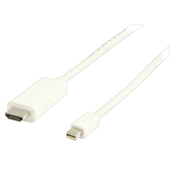 Mini Displayport Cable Mini Displayport Male - Hdmi Connector 2.00 M White, Valueline