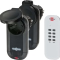 Radio switch set RC CE1 0201, set of 2 radio-controlled sockets (outdoor area IP44, with hand-held transmitter and increased contact protection) black
