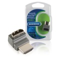 High Speed HDMI with Ethernet Adapter Angled 270° HDMI Connector - HDMI Female Grey