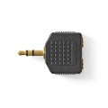 Stereo Audio Adapter | 3.5 mm Male | 2x 3.5 mm Female | Gold Plated | Straight | ABS | Black | 10 pcs | Polybag