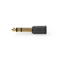 Stereo Audio Adapter | 6.35 Mm Male | 3.5 Mm Female | Gold Plated | Straight | Abs | Black | 10 Pcs | Polybag