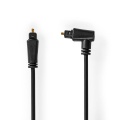Optical Audio Cable | TosLink Male | TosLink Male | Rotatable | 2.00 m | Round | PVC | Black | Envelope