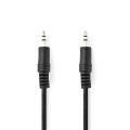 Stereo Audio Cable | 3.5 mm Male | 3.5 mm Male | Nickel Plated | 0.50 m | Round | Black | Tag