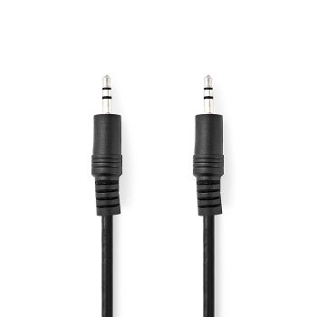 Stereo Audio Cable | 3.5 mm Male | 3.5 mm Male | Nickel Plated | 1.00 m | Round | Black | Tag