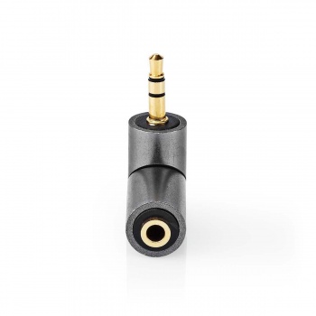 Stereo Audio Adapter | 3.5 mm Male | 3.5 mm Female | Gold Plated | Straight | Metal | Gold / Gun Metal Grey | 1 pcs | Cover Window Box