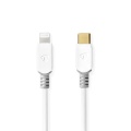 Lightning Cable | USB 2.0 | Apple Lightning 8-Pin | USB-C™ Male | 480 Mbps | Gold Plated | 1.00 m | Round | PVC | White | Box