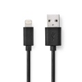 Lightning Cable | USB 2.0 | Apple Lightning 8-Pin | USB-A Male | 480 Mbps | Nickel Plated | 1.00 m | Round | PVC | Black | Box