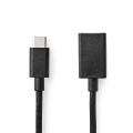 USB-C™ Adapter | USB 3.2 Gen 1 | USB-C™ Male | USB-A Female | 5 Gbps | 0.15 m | Round | Nickel Plated | PVC | Black | Box