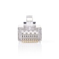 RJ45 Connector | Male | Solid STP CAT5 | Straight | Gold Plated | 10 pcs | PVC | Transparent | Box