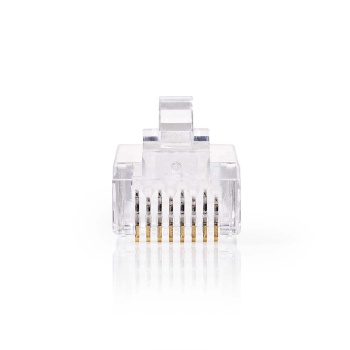 RJ45 Connector | Male | Solid UTP CAT6 | Straight | Gold Plated | 10 pcs | PVC | Transparent | Box