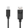 Mini DisplayPort Cable | DisplayPort 1.2 | Mini DisplayPort Male | DisplayPort Male | 21.6 Gbps | Nickel Plated | 1.00 m | Round | PVC | Black | Label
