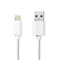 Lightning Cable | USB 2.0 | Apple Lightning 8-Pin | USB-A Male | 480 Mbps | Nickel Plated | 1.00 m | Round | PVC | White | Label