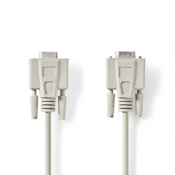 Serial Cable | D-SUB 9-Pin Male | D-SUB 9-Pin Female | Nickel Plated | 3.00 m | Round | PVC | Ivory | Label