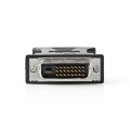 DVI Adapter | DVI-D 24+1-Pin Male | VGA Female | Nickel Plated | Straight | PVC | Black | Polybag