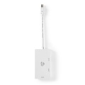 DisplayPort Adapter | Mini DisplayPort Male | DVI-D 24+1-Pin Female / HDMI™ Female / VGA Female | 4K@60Hz | Nickel Plated | Switchable | 0.20 m | Round | ABS | ABS | White | Polybag
