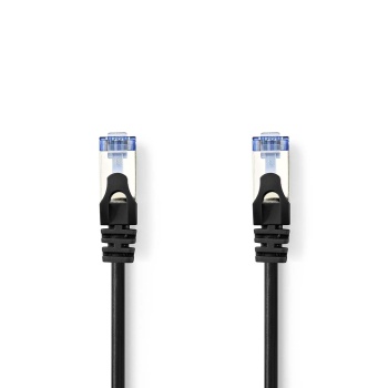 Cat6a Cable | S/ftp | Rj45 Male | Rj45 Male | 0.50 M | Snagless | Round | Lszh | Black | Polybag