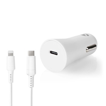 Car Charger | 20 W | 1.67 / 2.22 / 3.0 A | Number of outputs: 1 | Port type: USB-C™ | Lightning 8-Pin (Loose) Cable | 1.0 m | Automatic Voltage Selection