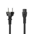 Power Cable | Plug with earth contact male | IEC-320-C5 | Straight | Straight | Nickel Plated | 2.00 m | Round | PVC | Black | Label