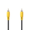 Composite Video Cable | RCA Male | RCA Male | Nickel Plated | 480p | 2.00 m | Round | PVC | Black | Label