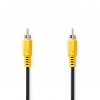 Composite Video Cable | RCA Male | RCA Male | Nickel Plated | 480p | 2.00 m | Round | PVC | Black | Label