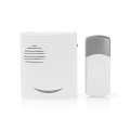 Wireless Doorbell Set | Battery Powered | 3 V DC | 1x CR2032 | Volume: 80 dB | Signal range: 300 m | IP44 | 36 Melodies | 1 Receiver | Grey / White