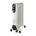 Mobile Oil Radiator | 1000 / 1500 / 2500 W | 11 Fins | Adjustable thermostat | 3 Heat Settings | Fall over protection | White