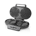 Waffle Maker | 2 x 5 Heart shaped waffles | 12 cm | 1200 W | Automatic temperature control | Metal / Plastic