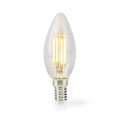 LED Filament Bulb E14 | Candle | 4.5 W | 470 lm | 2700 K | Dimmable | Warm White | Retro Style | 1 pcs | Clear