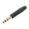 3 pole 1/4" professional phone plug, gold contacts, black shell
