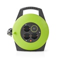 Cable Reel | Plug with earth contact | 10.0 m | 3000 W | 16 A | Kind of grounding: Side Contacts | 230 V AC 50/60 Hz | Socket angle: 90 ° | H05VV-F 3G1.5mm² | Fuse: Yes | Black / Green