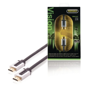 High Speed HDMI Cable with Ethernet HDMI Connector - HDMI Connector 1.00 m Black