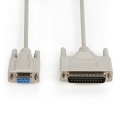 Serial Cable D-SUB 9-Pin Female - D-SUB 25-Pin Male 2.00 m Ivory