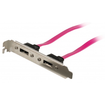SATA 3 Gb/s Cable Internal 2x SATA 7-Pin Female - 2x SATA 7-Pin Bracket 0.50 m Red