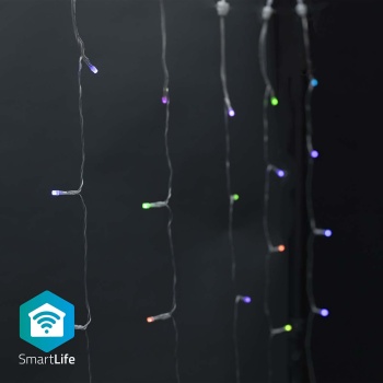 SmartLife Christmas Lights | Curtain | Wi-Fi | RGB | 180 LED's | 3 m | Android™ / IOS