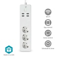 SmartLife Power Strip | Wi-Fi | 3x Plug with earth contact (CEE 7/3) / 4 x USB | 16 A | 3680 W | 1.80 m | -10 - 40 °C | Android™ / IOS | White