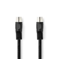 DIN Audio Cable | DIN 5-Pin Male | DIN 5-Pin Male | Nickel Plated | 2.00 m | Round | PVC | Black | Label
