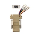 Serial Adapter | Adapter | D-SUB 9-Pin Male | RJ45 Female | Nickel Plated | Ivory | Box
