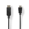 DisplayPort Cable | DisplayPort Male | HDMI™ Connector | 4K@30Hz | Nickel Plated | 2.00 m | Round | PVC | Black | Label