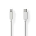 Lightning Cable | USB 2.0 | Apple Lightning 8-Pin | USB-C™ Male | 480 Mbps | Nickel Plated | 1.00 m | Round | PVC | White | Label