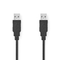 USB Cable | USB 2.0 | USB-A Male | USB-A Male | 480 Mbps | Nickel Plated | 2.00 m | Round | PVC | Black | Label