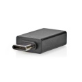 USB-C™ Adapter | USB 3.2 Gen 1 | USB-C™ Male | USB-A Female | 5 Gbps | OTG | Round | Nickel Plated | Black | Box