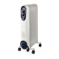 Mobile Oil Radiator | 800 / 1200 / 2000 W | 9 Fins | Adjustable thermostat | 3 Heat Settings | Fall over protection | White