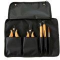 Set of 5 different hand tools (1 tweezers. 1 cutter, 1 pliers and 2 screwdrivers)