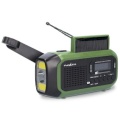 Emergency Radio | Portable Design | DAB+ / FM | Battery Powered / Hand Crank / Solar Powered / USB Powered | Alarm clock | Black / Green