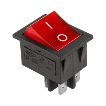Клавишный выключатель 2*ON-OFF 15A 230V Красный