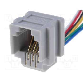Connector: RJ12  socket  PIN:6  panel mounting  Pin layout:6