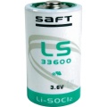 SAFT LS33600 D 3,6V Li-SOCl2 patarei